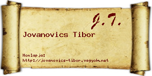 Jovanovics Tibor névjegykártya